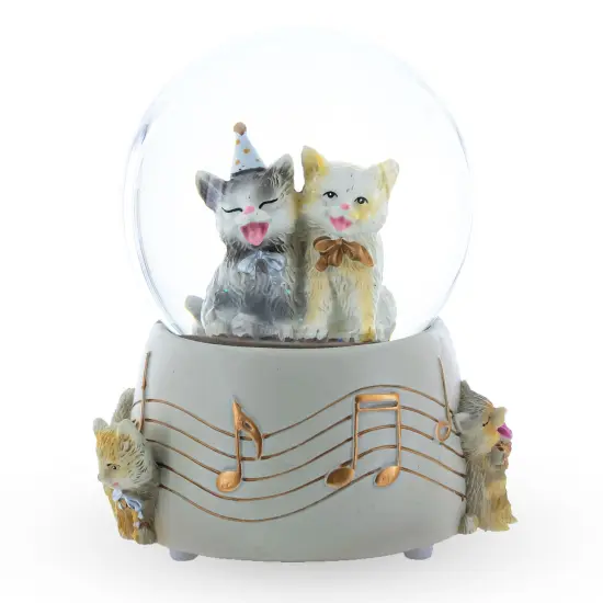 Cats Party Musical Water Snow Globe {1}