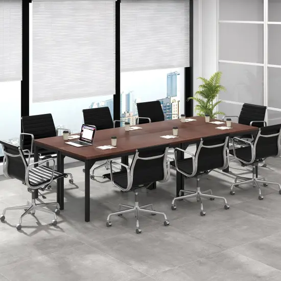 Costway Set of 4 55" Conference Table Office Computer Study Desk Metal Base Meeting Room {2}