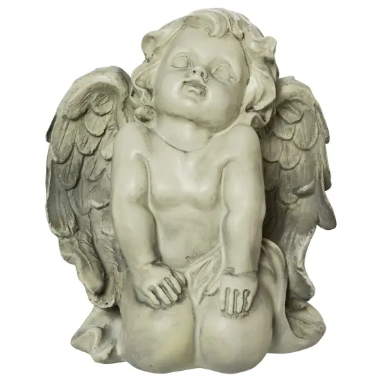 Northlight 6" Heavenly Gardens Kneeling Cherub Angel Outdoor Garden Statue Brown {3}