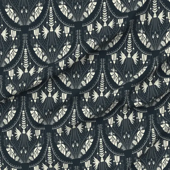 Various Fabrics by the Yard or Fat Quarter Dark Damask Large Scale Victorian Traditional Moody Gothic Custom Printed Fabric by Spoonflower {6}