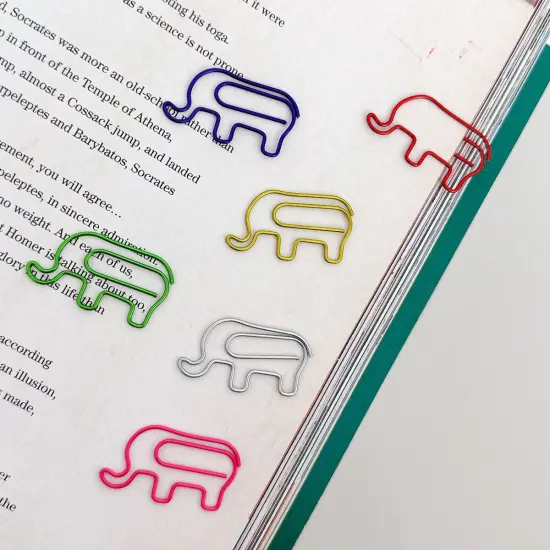 Wrapables Paper Clips Bookmarks for Office Home School (Set of 50) Elephants {5}
