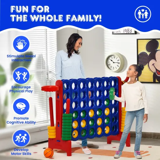 2.5Ft 4-to-Score Giant Game Set Perfect for Indoor-Outdoor Use Red {3}