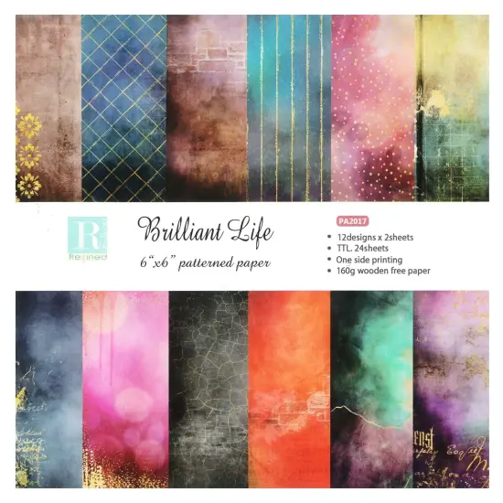 Wrapables 6x6 Decorative Single-Sided Scrapbook Paper for Arts & Crafts Projects, Scrapbooking, Card-Making Multi-Color {2}