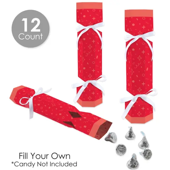 Big Dot of Happiness Red Confetti Stars - No Snap Simple Party Table Favors - DIY Cracker Boxes - Set of 12 {4}