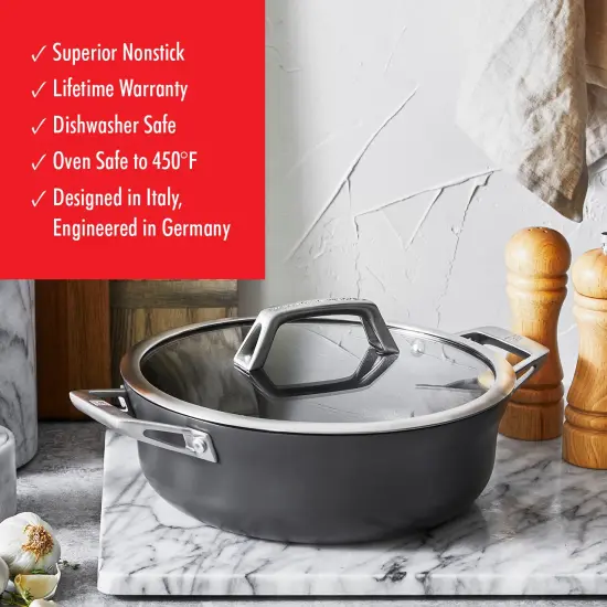 ZWILLING Motion Nonstick Hard-Anodized 10-Piece Cookware Set in Grey, Dutch Oven, Fry pan, Saucepan {5}