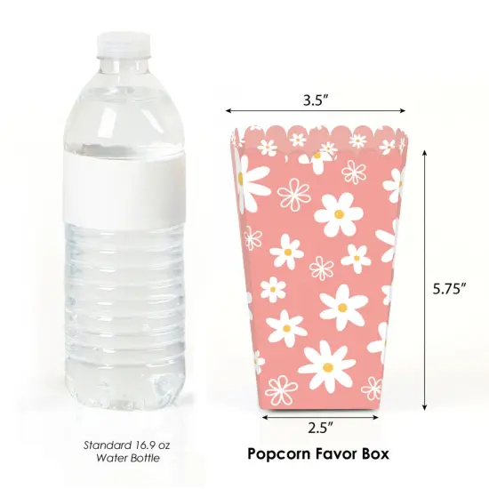 Big Dot of Happiness Pink Daisy Flowers - Floral Party Favor Popcorn Treat Boxes - Set of 12 {3}