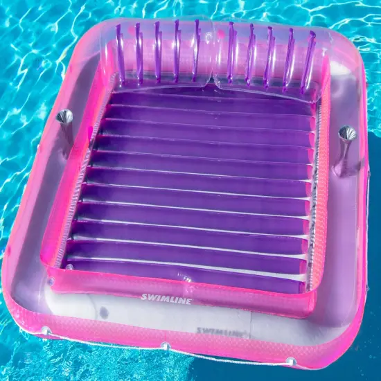 Swimline Pink Inflatable Swimming Pool XL Suntan Lounger with Pillows 70" {5}