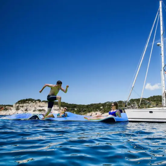 XPE Foam Floating Water Pad for 4-6 People, Anti-Puncture and Easy Storage Blue {6}