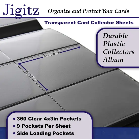 Jigitz Trading Card Binder with Sleeves - 20 Page Portable Collectible Card Book {3}