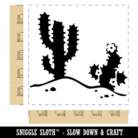 Saguaro Cactus Succulent Desert Southwest Square Rubber Stamp for Stamping Crafting {1}