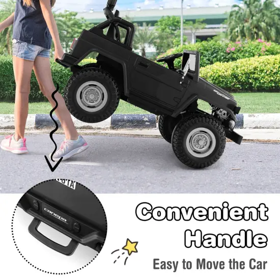 12V 2-Seat Kids Ride On Car with 2.4G Remote Control and USB Port Black {5}