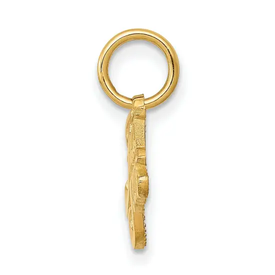 14K Yellow Gold Forever Yours Charm Love Pendant Jewerly 16mm x 18mm {3}