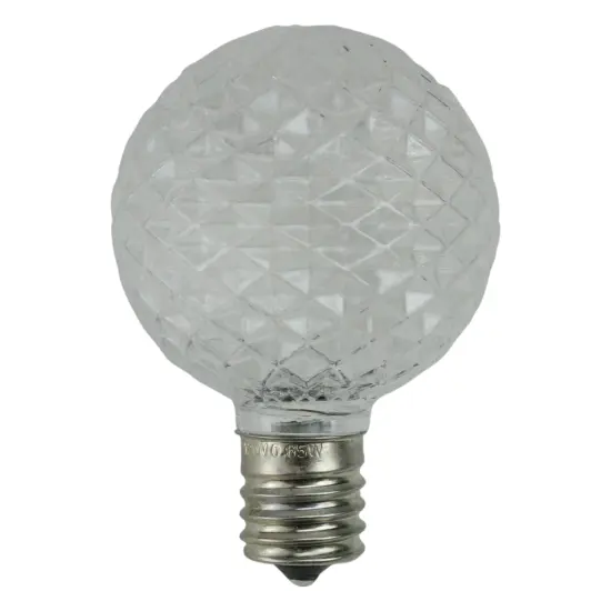 Northlight LED Faceted G50 Globe Christmas Replacement Bulbs - Clear - Pack of 25 {1}
