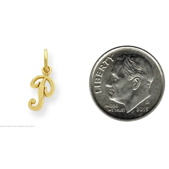 14K Gold Initial P Charm Jewelry FindingKing 16mm Long X 7mm Wide Approx. {2}