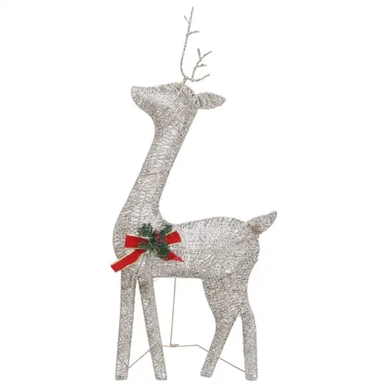 6 pcs Christmas Reindeers with White Mesh Gold {5}