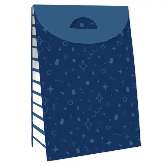 Big Dot of Happiness Navy Confetti Stars - Simple Gift Favor Bags - Party Goodie Boxes - Set of 12 {4}
