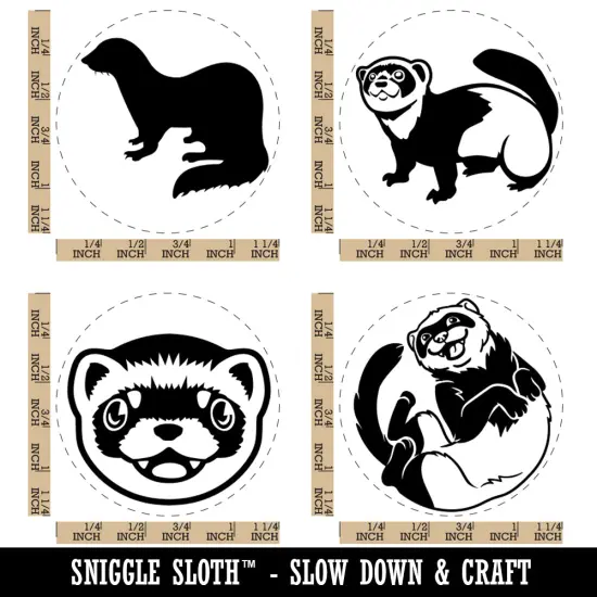 Ferrets Friendly Cute Silly Rubber Stamp Set for Stamping Crafting Planners {1}