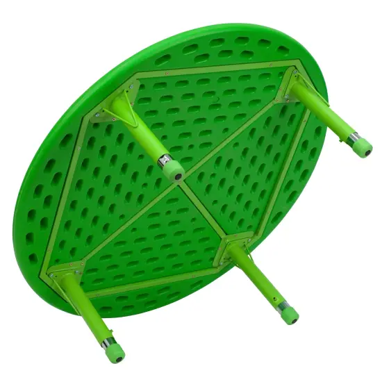 Emma and Oliver 45" Round Plastic Height Adjustable Activity Table Green {3}