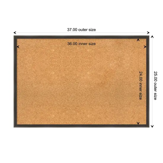 Hardwood Wedge Wood Framed Corkboard, Natural Cork Chocolate {3}