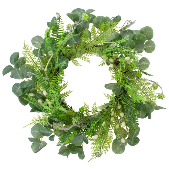 Northlight Eucalyptus and Foliage Springtime Floral Wreath - Green - 20" {1}