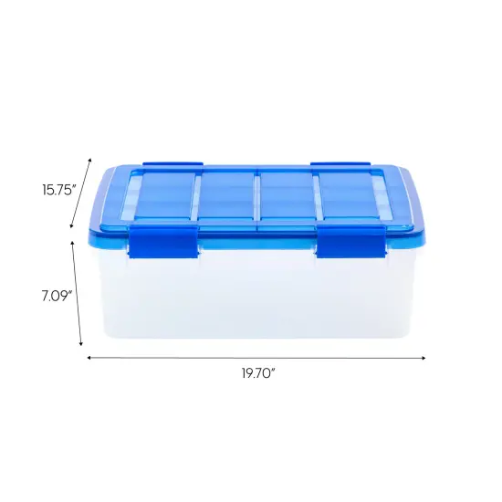 IRIS USA 4Pack 30qt WEATHERPRO Airtight Plastic Storage Bin with Lid and Seal and Secure Latching Buckles {6}