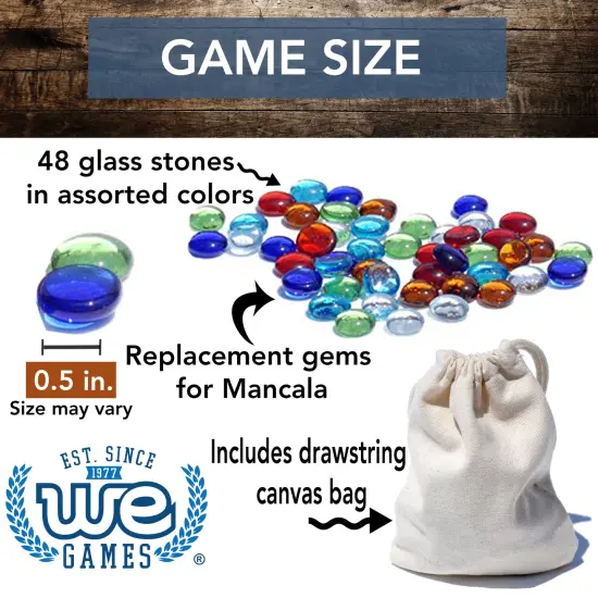 WE Games Replacement Glass Mancala Stones in Assorted Colors {3}