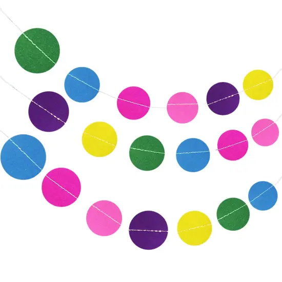 Wrapables 13ft Paper Circle Dot Garland Party Decorations (Set of 2) White/Pink/Gold {5}