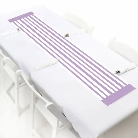 Big Dot of Happiness Purple Stripes - Petite Simple Party Paper Table Runner - 12 x 60 inches {1}