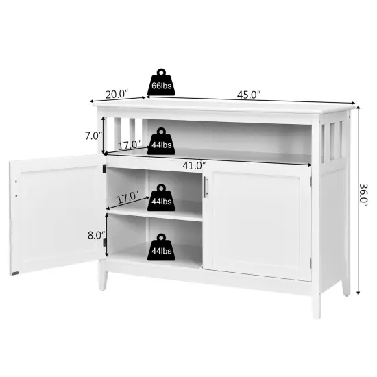 Modern Wooden Kitchen Storage Cabinet White {3}