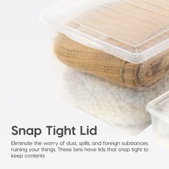 IRIS USA 4 Pack 36 Quart Plastic Storage Bin Tote Organizing Container with Latching Lid, Stackable and Nestable, Clear {3}