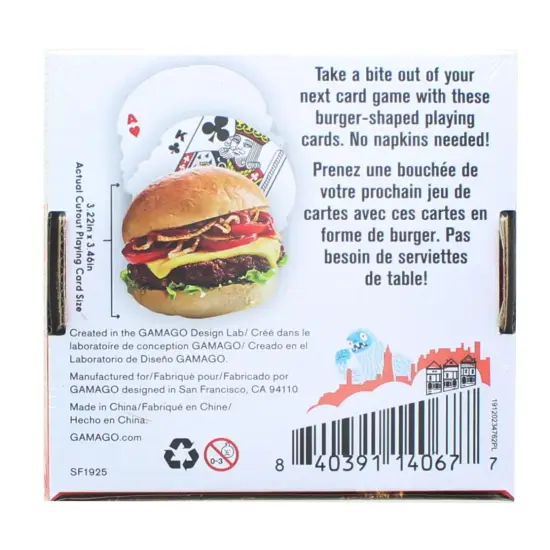 Hamburger-Shaped Playing Cards | 52 Card Deck + 2 Jokers {4}
