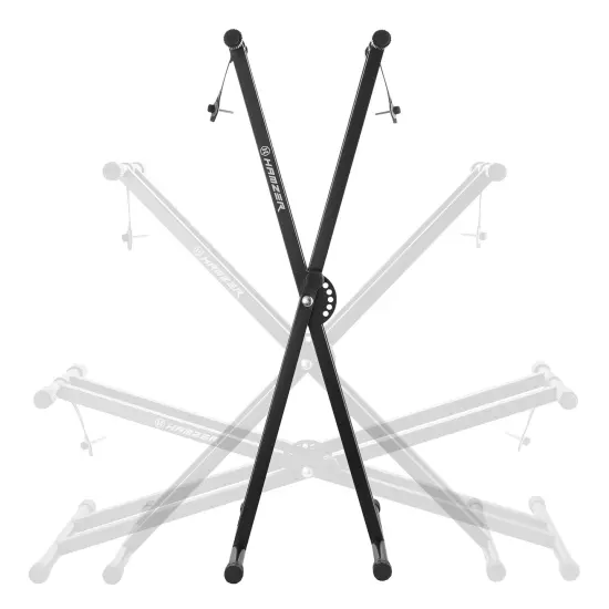 Hamzer Heavy Duty, Double-X Piano Keyboard Stand - Height Adjustable & Portable Brace w/ Non Slip Caps & Durable Locking Straps, Black {5}
