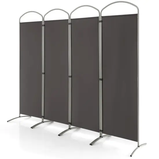 Costway 4 Panels Folding Room Divider 6 Ft Tall Fabric Privacy Screen Black/Brown/Grey/White {9}