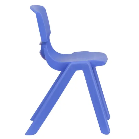 Emma and Oliver 5 Pack Plastic Stackable School Chair with 13.25" Seat Height Blue {6}