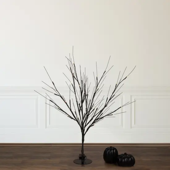 Northlight Pre-Lit Halloween Twig Tree - Black - 39" - Warm White LED Lights {3}