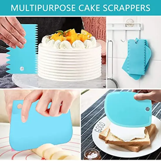 Piping Bags and Tips Set, Reusable Cake Decorating Supplies with 2 Reusable Bags, 12 Icing Tips, 2 Silicone Rings, 2 Couplers and 3 Scrapers, Cake Baking Tools for Cookie Icing Cakes Cupcakes {5}
