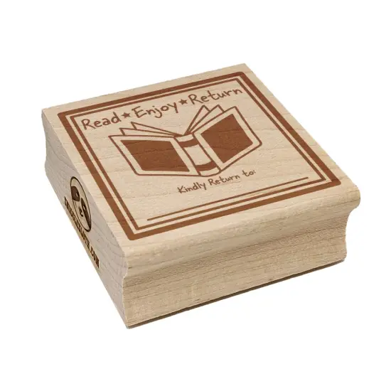 Read Enjoy Kindly Return Book Loan Square Rubber Stamp for Stamping Crafting {7}
