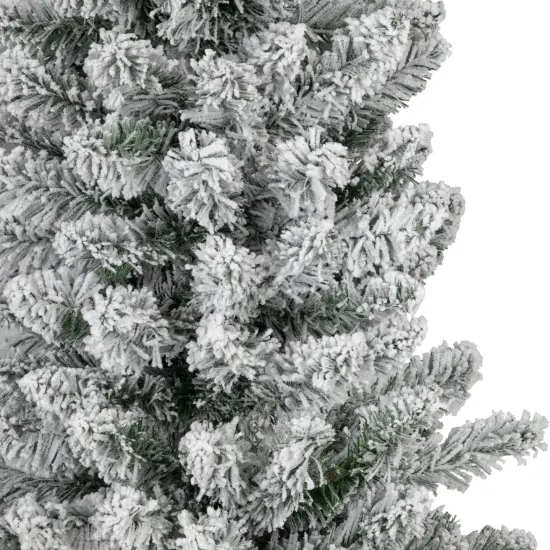 Northlight 6' Flocked North River Pine Pencil Artificial Christmas Tree, Unlit Green {5}