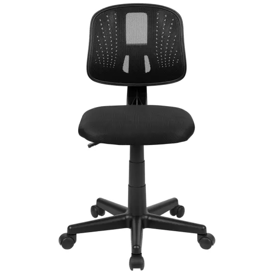 Emma and Oliver Mid-Back Mesh Swivel Task Office Chair with Pivot Back Black {3}