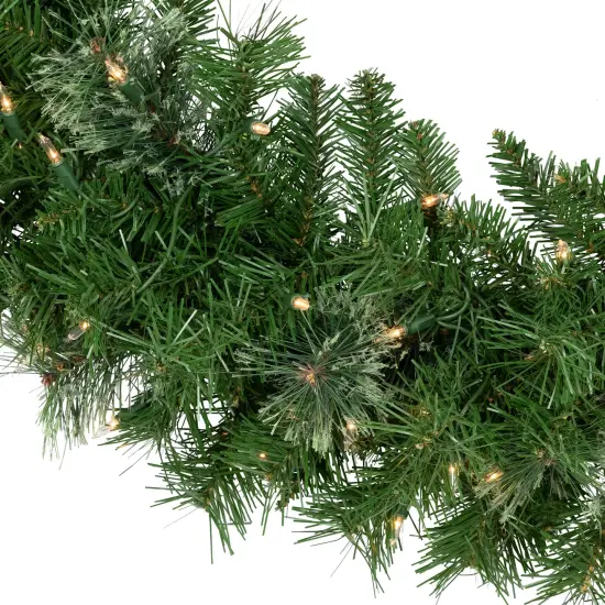 Northlight Pre-Lit Mixed Cashmere Pine Artificial Christmas Wreath - 36" - Clear Lights Green {5}