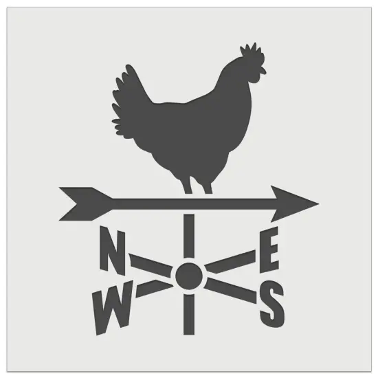 Rooster Weathervane North South West East Wall Cookie DIY Craft Reusable Stencil {7}