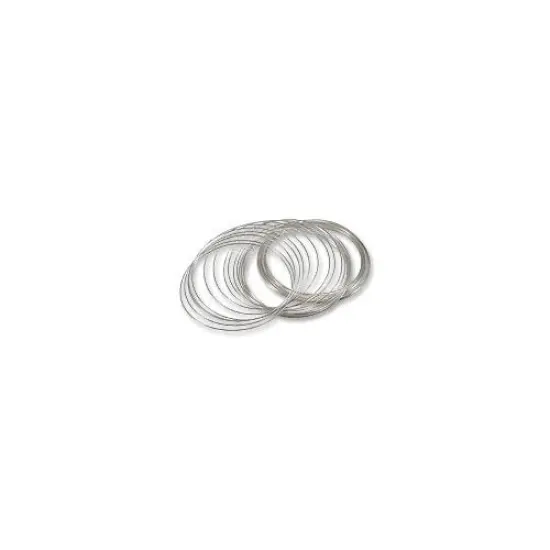 JewelrySupply Round Large Bracelet Memory Wire Silver Plated Steel 1/2oz. {1}