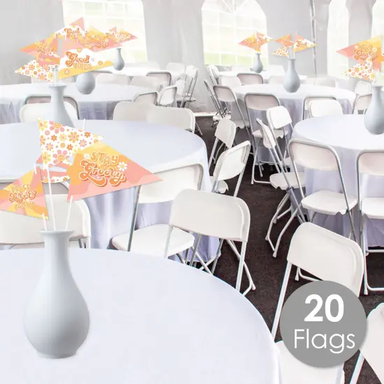 Big Dot of Happiness Stay Groovy - Triangle Boho Hippie Party Photo Props - Pennant Flag Centerpieces - Set of 20 {2}