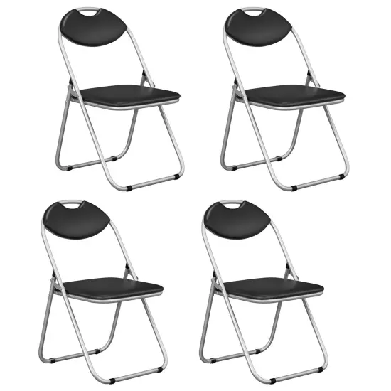 Costway 2/4 PCS U Shape Folding Chairs Furniture Home Outdoor Picnic Portable Black {8}