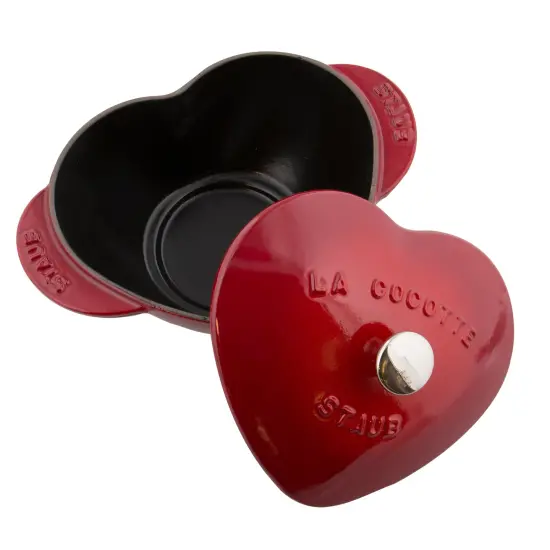 Staub Cast Iron 1.75-qt Heart Cocotte - Cherry {5}