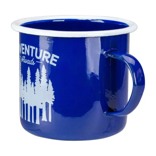 Raz 5.5" Blue and White Adventure Awaits Camping Mug {4}