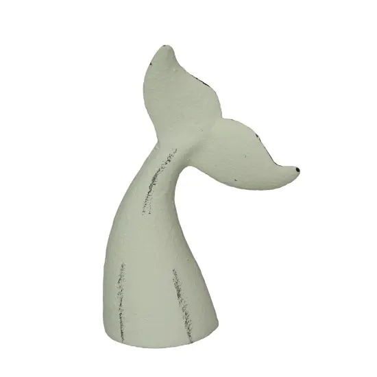 Set of 2 Cast Iron Whale Tail Bookends Nautical Home Decor Bookshelf Sculpture {3}