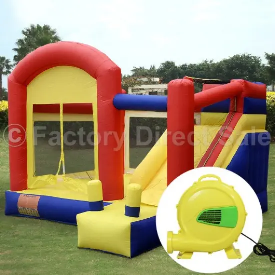 Inflatable Bounce House Castle with Super Slide & Blower {1}