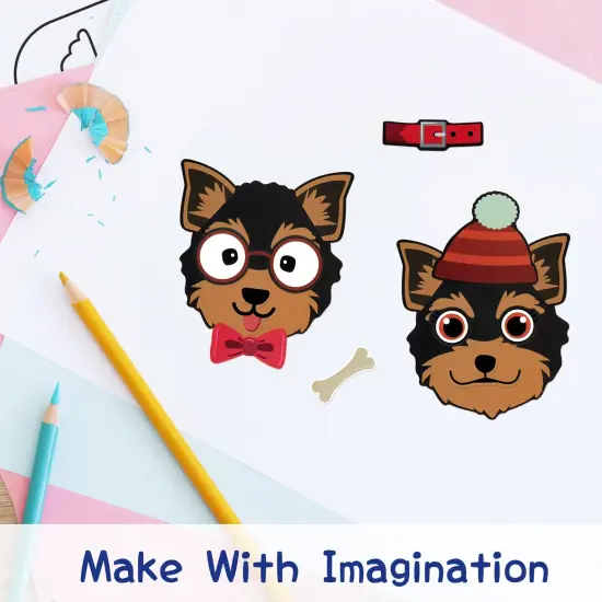 Wrapables Make Your Own Sticker Sheets, DIY Make a Face Animal, Food, Party Favor Stickers (24 Sheets) Dogs {3}