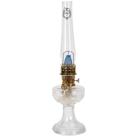 Aladdin Clear Lincoln Drape Oil Lamp WITH Parts Kit {1}